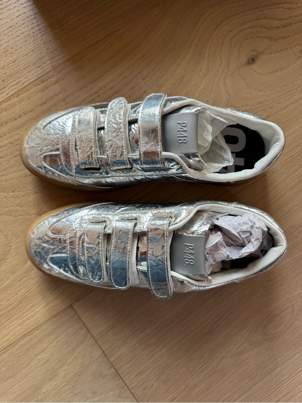 P448 monza metalic Velcro sneakers NWT SIZE 39